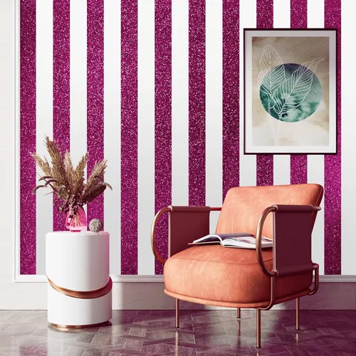 Vista 3 de Stickyart Papel Tapiz con Purpurina Rosa Intenso Lentejuelas Brillantes Papel Tapiz Centelleante Rollo de Borde Papel de Contacto con Purpurina