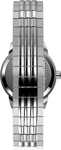 Vista 3 de Timex Easy Reader - Reloj de ajuste perfecto para mujer de 0984in caja plateada esfera negra con correa de expansión plateada PlateadoNegro