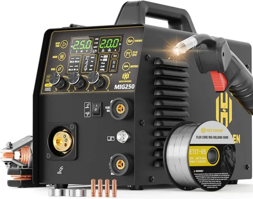 Vista 8 de H HZXVOGEN Soldador MIG 140A 110V/220V, sin gas MIG/Lift TIG/Stick máquina de soldadura 3 en 1 con sinérgico, IGBT inversor portátil máquina