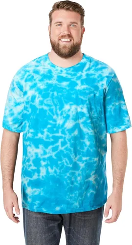 Vista 26 de KingSize Big & Tall Shrink-Less - Camiseta ligera, con cuello redondo, con bolsillo para hombre Gris Caliente Carbón