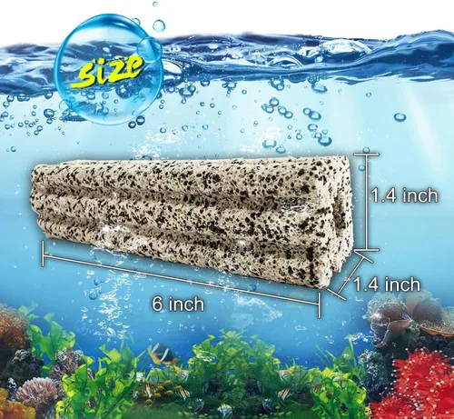 Vista 2 de NEZO Medios de filtro para tanque de peces de acuario de 6 pulgadas, 50 piezas de bloques de cerámica biológica gris de alta densidad para acuario