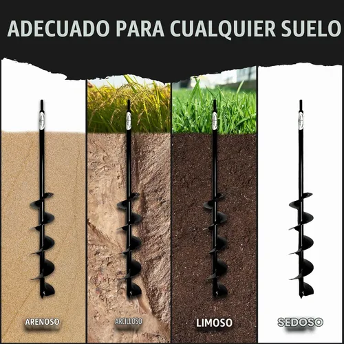 Vista 4 de Power Planter foco de 3 x 24 pulgadas de Longitud extendida & Ropa De Cama Plant Barrena..., Negro