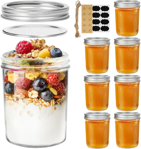 Vista 9 de ComSaf Frascos Mason Pequeños de 2 oz, 48 Piezas Mini Contenedores Mason, Frascos Pequeños para Conservas, Mini Frasco de Vidrio con Tapas