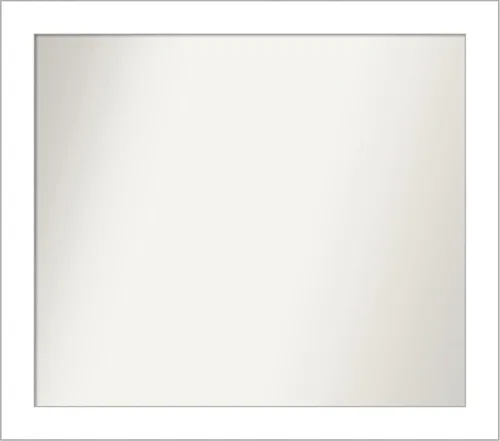 Vista 24 de Amanti Art Espejo de baño blanco para sobre el fregadero, 24 x 26 pulgadas, espejo rectangular blanco y blanco, marco de madera contemporáneo