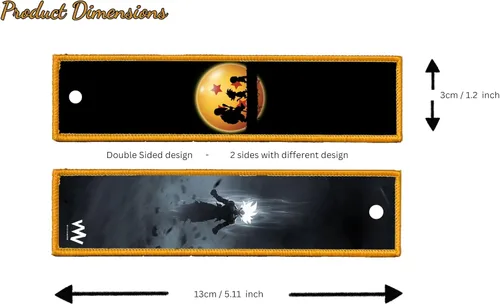 Vista 4 de WeebNation Paquete de 1 llavero bordado, llavero de anime Jet Tag para motocicletas, scooters, ATV, automóvil, regalo para hombres y mujeres