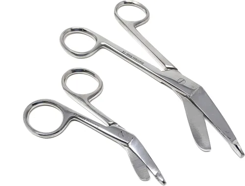Vista 5 de Juego de 2 tijeras de vendaje para enfermeras médicas (A2ZSCILAB) (cromadas 3.5 + 4.5 pulgadas)