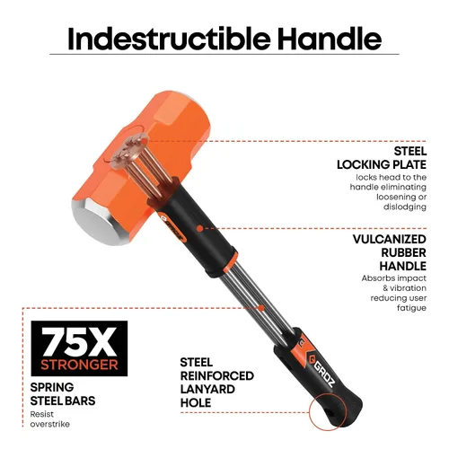 Vista 3 de Groz 34520 Martillo de trineo indestructible de 36 pulgadas, 14 libras