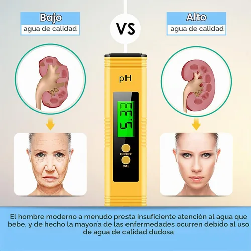 Vista 3 de Medidor de pH, medidor digital de pH para agua, 0.01 de alta precisión con rango de medición de pH 0-14 para hidroponía, bebida doméstica, piscina
