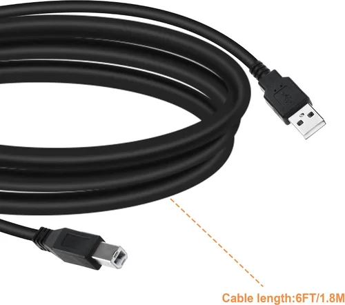 Vista 5 de Cable USB de 6 pies de repuesto para impresora térmica QL-700 QL-710W