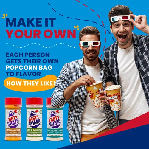 Vista 7 de Tasty Bomb Paquete de condimentos para palomitas de maíz, apto para dieta cetogénica, condimentos de palomitas de maíz en polvo para regalo, paquete