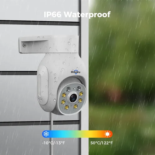 Vista 5 de Hiseeu - Cámara de seguridad inalámbrica para exteriores, 3MP, visión nocturna a color, WiFi, vigilancia de video para el hogar, giro y inclinación