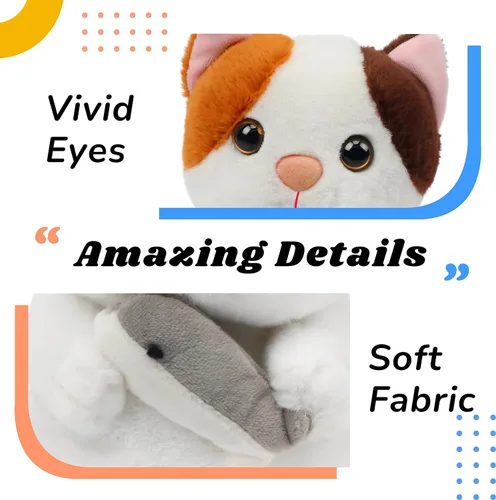 Vista 4 de Hopearl Gatito parlante repite lo que dices, gato con pez, juguete animado interactivo eléctrico, juguete de peluche para niños pequeños, 7 pulgadas
