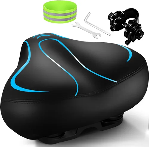 Vista 11 de Bicycle Seat, Gel Bike Seat Waterproof Bicycle Saddle - Dual Shock Absorbing, Most Comfortable Bicycle Seat Replacement for Mountain Bikes, Road