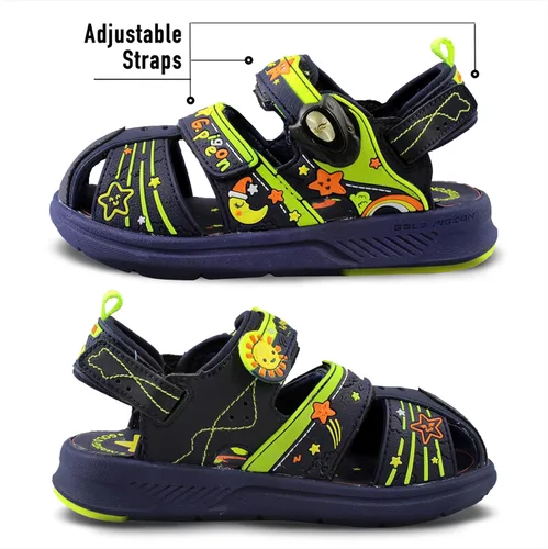 Vista 3 de Gold Pigeon Shoes Sandalias de atleta con puntera cerrada y cierre fácil para niños