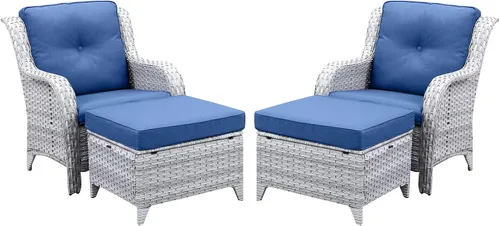 Vista 71 de Belord Mesa auxiliar pequeña para exteriores, mesa de mimbre de vidrio templado, mesa de centro impermeable para patio, mesa auxiliar de ratán