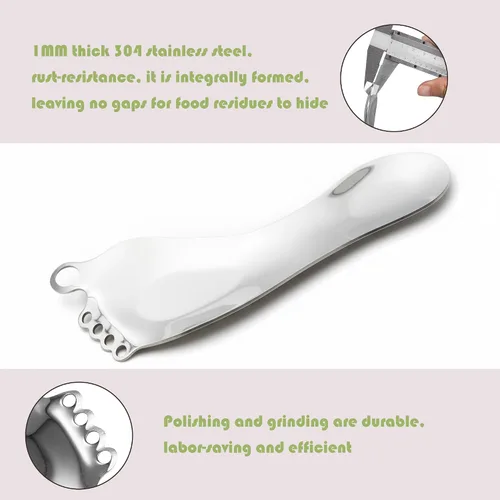Vista 3 de Zester profesional de cítricos de limón con cuchillo de canal, pelador de queso de acero inoxidable, plateado