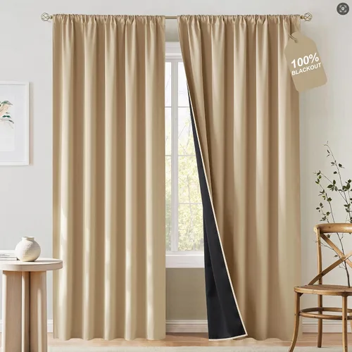 Vista 76 de NICETOWN Biscotti - Cortinas de cocina beige de 36 pulgadas de largo, bolsillo para barra, 100% opacas, casuales y relajantes, tratamientos