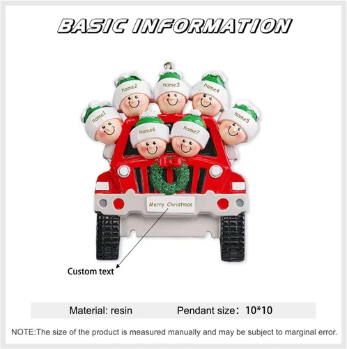 Vista 2 de Adorno personalizado para árbol de Navidad, familia de 2 nombres, adorno de Navidad con nombre personalizado para la familia (2 nombres)