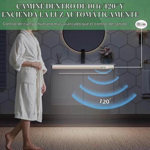 Vista 3 de AMERLIFE - Tocador de baño flotante LED de 31 pulgadas con lavabo individual, color gris