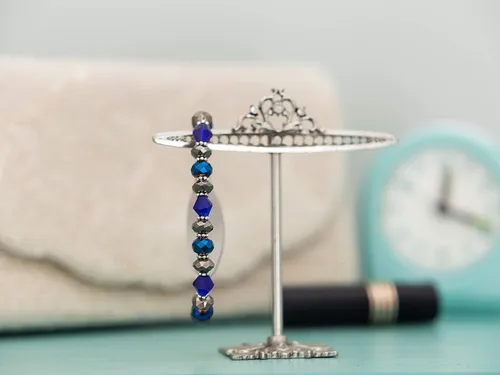Vista 70 de Pulsera elástica de alerta médica, pulsera de identificación médica de repuesto intercambiable, etiqueta de identificación no incluida, cristales