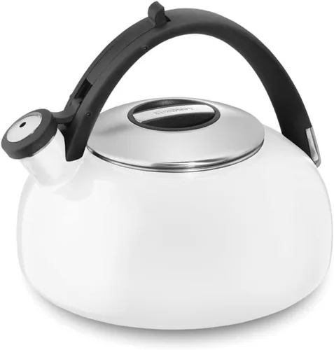 Vista 3 de Cuisinart CTK-EOS2W Peak - Tetera de 2 cuartos de galón, haz 2 cuartos de agua hirviendo en esta clásica tetera de té, silbato para señalar que