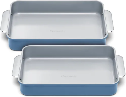 Vista 28 de Caraway Molde rectangular pequeño antiadherente de 9" x 6.5", no tóxico, sin PTFE ni PFOA, núcleo de acero aluminizado, bandeja para hornear