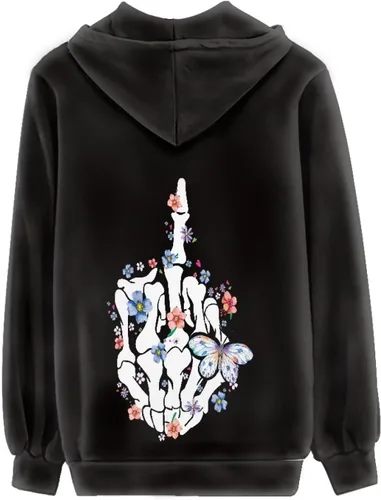 Vista 3 de Sprowallow Sudaderas con capucha de moda para mujer, manga larga, con cremallera, con bolsillos, abrigo Y2K, chaqueta de otoño con capucha