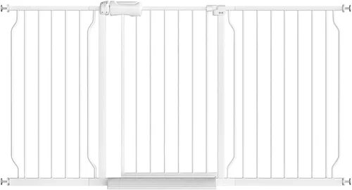 Vista 11 de Fairy Baby Extensiones de 4.72 pulgadas para caminar a través de la puerta del bebé, cierre automático, color blanco