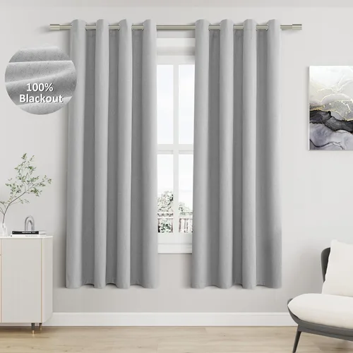 Vista 63 de Beige White Linen Blackout Curtains 90 Length 2 Panels Set for Living Room Bedroom, 100% Black Out Thermal Insulated Linen Drapes, Room Darkening