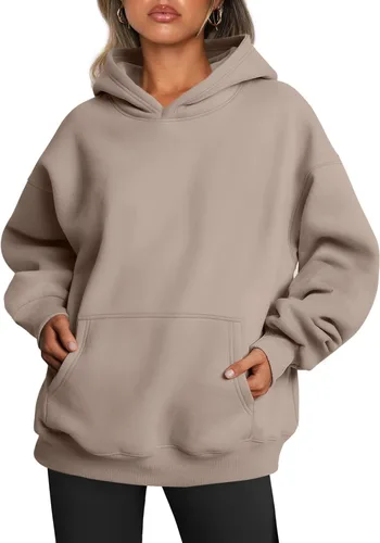 Vista 9 de Trendy Queen Sudaderas con capucha de gran tamaño para mujer, sudaderas de felpa para mujer, suéteres de moda de otoño, suéteres de invierno Lunares