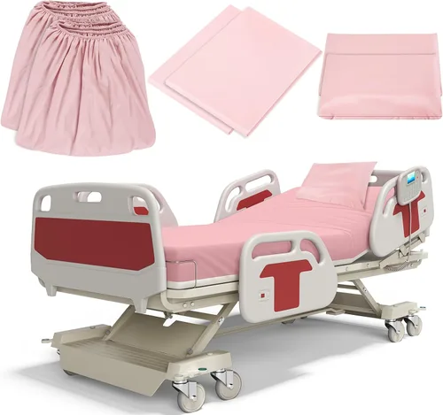 Vista 23 de Moukeren Juego de sábanas de hospital, 6 piezas, sábana bajera ajustable de bolsillo profundo de 36 pulgadas con elástico en todo el contorno, Beige