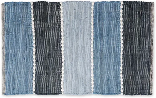 Vista 12 de DII Colección Chindi Rug Collection, reversible, hilo reciclado, teñido a mano, 2 pies 3 pulgadas x 6 pies, jadeíta