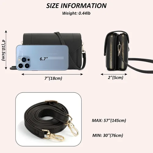 Vista 3 de TANTOMI Small Crossbody Bag for Women Vegan Leather Cell Phone Purse Crossbody Wallet with Adjustable Strap
