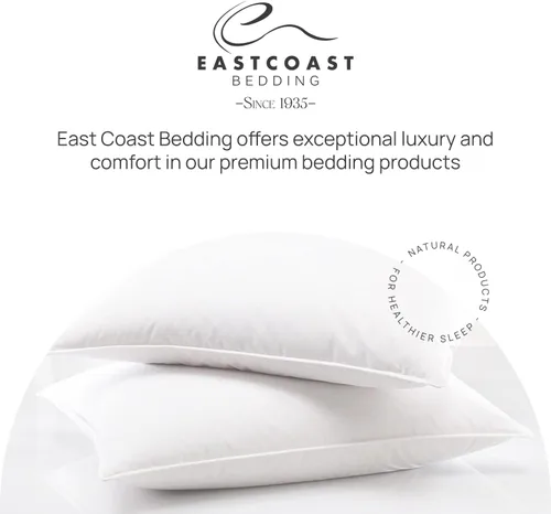 Vista 7 de East Coast Bedding Down and Feather Bed Pillow King Size Medium Support 10/90 Down Feather Fill 100% Cotton Shell 2 Pack