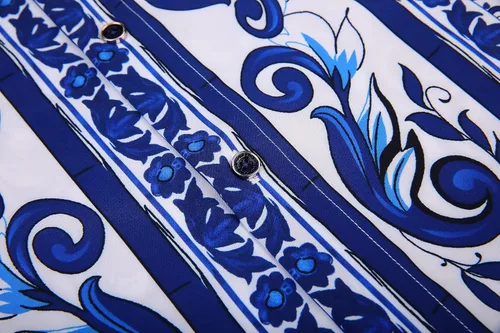 Vista 4 de Premiere - Camisa de vestir de diseño moderno para hombre informal, tejida, de manga larga, con botones