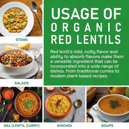 Vista 7 de Jiva Organics Masoor Dal - Bolsa grande de lentejas rojas orgánicas divididas de 4 libras, sin OMG, veganas, no irradiadas