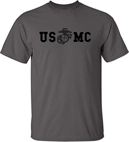Vista 2 de Lucky Ride Marine Corps Bull Dog Front and Back USMC - Camiseta militar para hombre