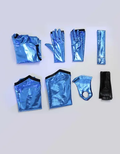 Vista 6 de Cosplay.fm Traje de ninja para mujer, disfraz de cosplay con máscara y guantes