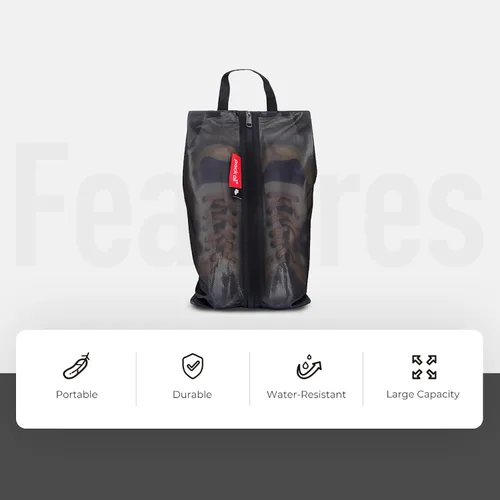 Vista 3 de pack all Bolsas de viaje resistentes al agua, organizador de zapatos con cremallera, para hombres y mujeres, Negro -, 1 paquete
