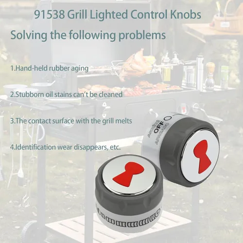 Vista 6 de 91538 Perillas de control iluminadas compatibles con parrillas Weber Summit