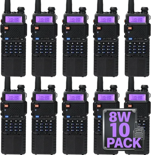 Vista 10 de Baofeng UV-5R - Radio bidireccional de doble banda, radioaficionado de mano de largo alcance, walkie talkies, paquete de 10 para adultos, gestión