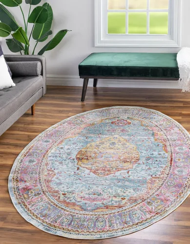 Vista 15 de Unique Loom Baracoa Collection - Alfombra Miramar (2' 2" x 3' 1", Celeste/Azul)