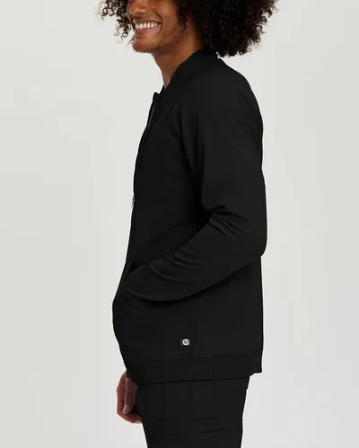 Vista 2 de Urbane Impulse 9914LKA - Chaqueta de uniforme médico para hombre, Negro