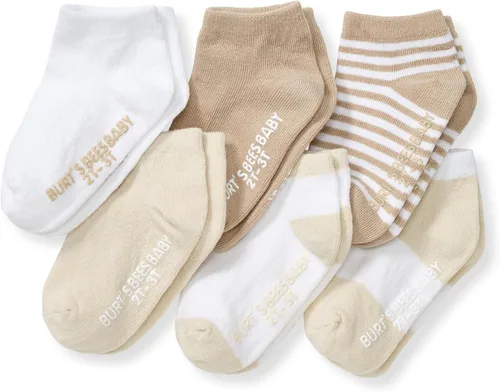 Vista 11 de Burt's Bees Baby Calcetines de tobillo para bebés niñas con agarres antideslizantes (paquete de 6)