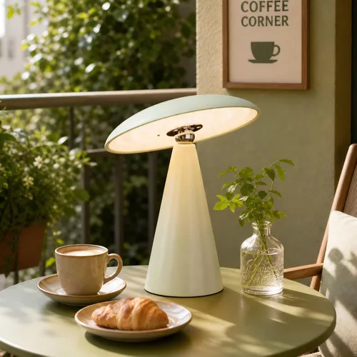 Vista 9 de Linda lámpara estética de hongos, moderna lámpara magnética de mediados de siglo con iluminación de 3 modos para decoración única de hongos del Negro