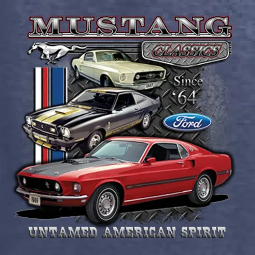 Vista 2 de Ford Mustang Classics Untamed American Spirit Cars and Trucks - Camiseta gráfica para hombre