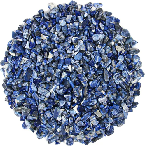 Vista 25 de Chips de cristal de amazonita natural triturado de 1.1 libras, chips de cristales curativos a granel, piedras preciosas de cristal triturado