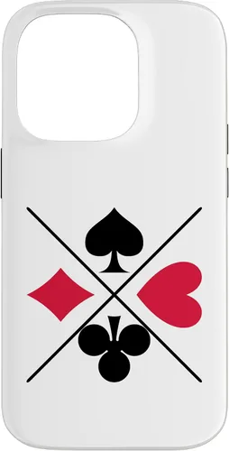Vista 17 de Funda para iPhone 16 Poker Card Game Symbols Spades Check Cross Heart Games Cards Case