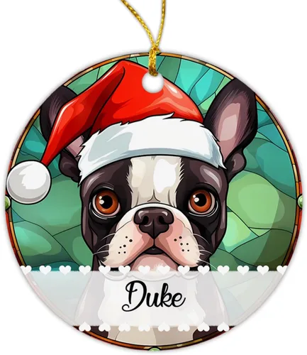 Vista 11 de Airedale Terrier - Adorno de Navidad para perro, regalo para Acción de Gracias, perros personalizados con sombrero de Navidad, adornos de Airedale