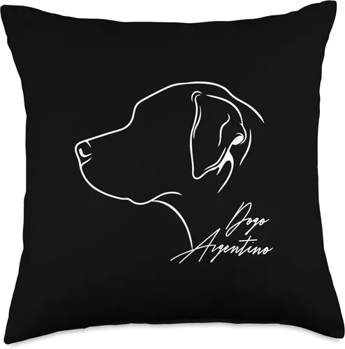 Vista 4 de Wilsigns Dogo Argentino Profile Funny Proud Dogo Argentino Profile mom Dog Throw Pillow, 16x16, Multicolor